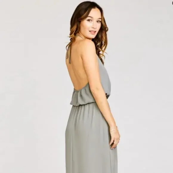 Show Me Your MUMU Heather Halter Dress, Soft Gray - Picture 2 of 8